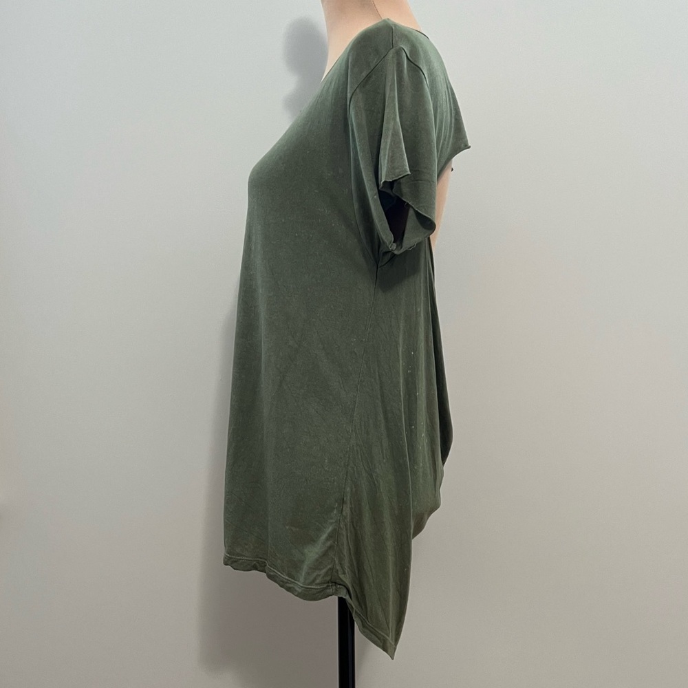 3/$30 AE Don’t Ask Why Drapey Open Back Tee Green One Size Distressed T-Shirt - Picture 6 of 14